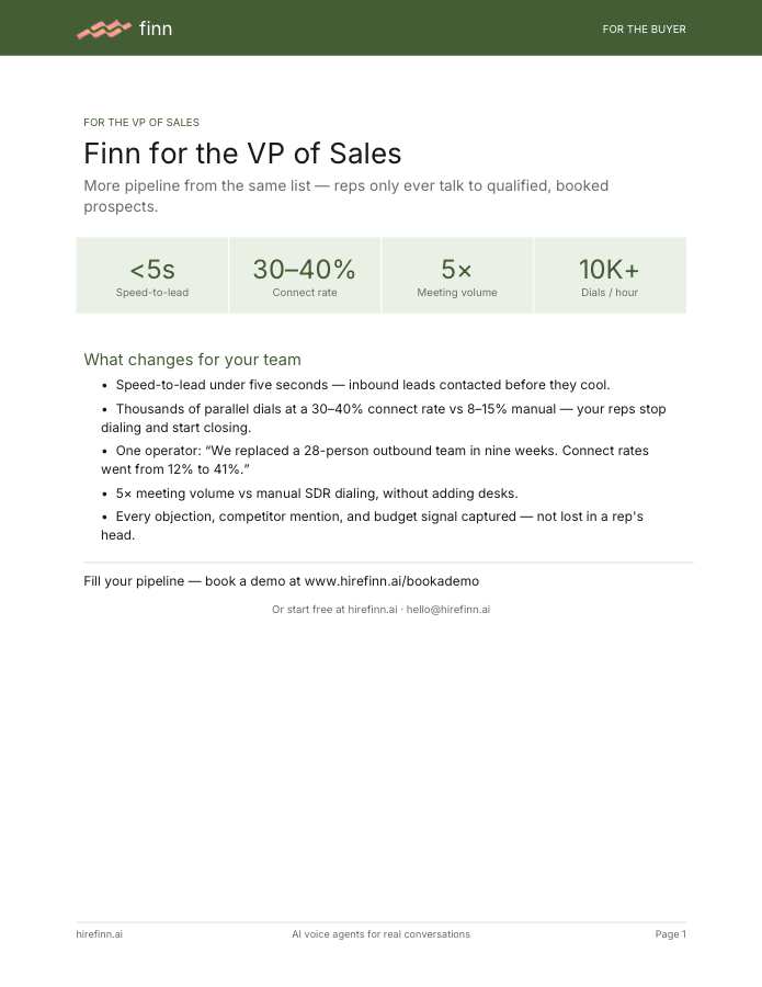 Finn for the VP of Sales